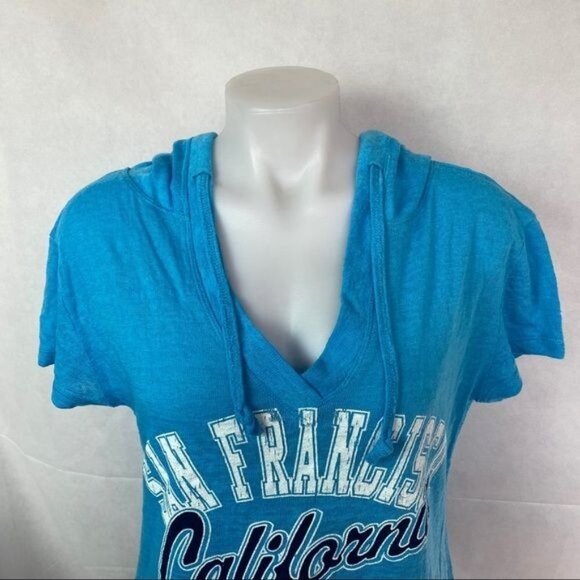 Passion-I Blue Hooded Top San Francisco California Hooded Shirt Size XL - Picture 4 of 9